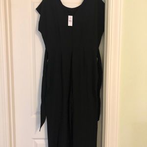 Loft black tie waist jumpsuit